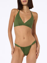Woman military green triangle bikini Gaia Noelle