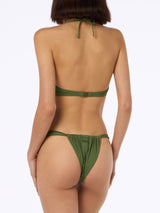 Woman military green triangle bikini Gaia Noelle