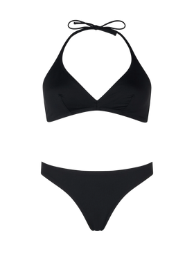 Maia high-waist black swim briefs - Gaia black triangle bralette top - MC2 Saint Barth