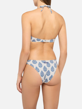 Bikini triangolo fisso Gaia Lido con slip classico e stampa paisley
