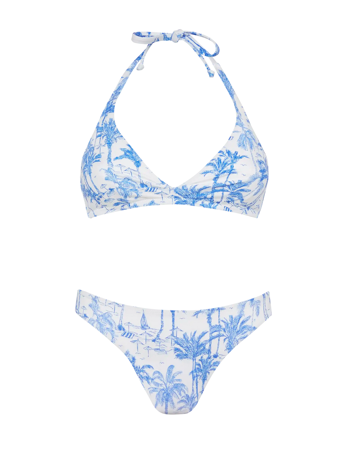 Bralette bikini Gaia Maia with toile de jouy print - MC2 Saint Barth