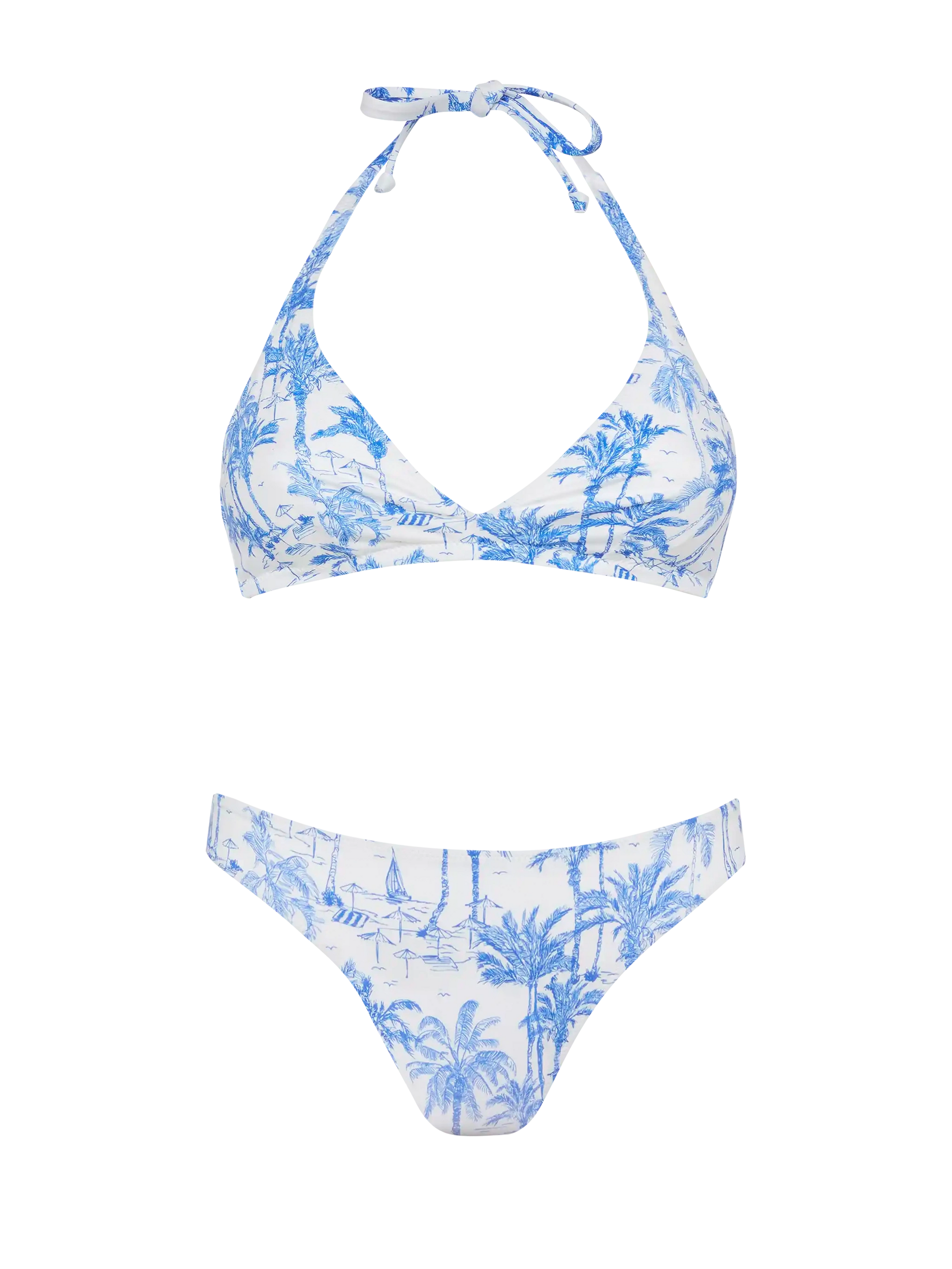 Bralette bikini Gaia Maia with toile de jouy print - MC2 Saint Barth