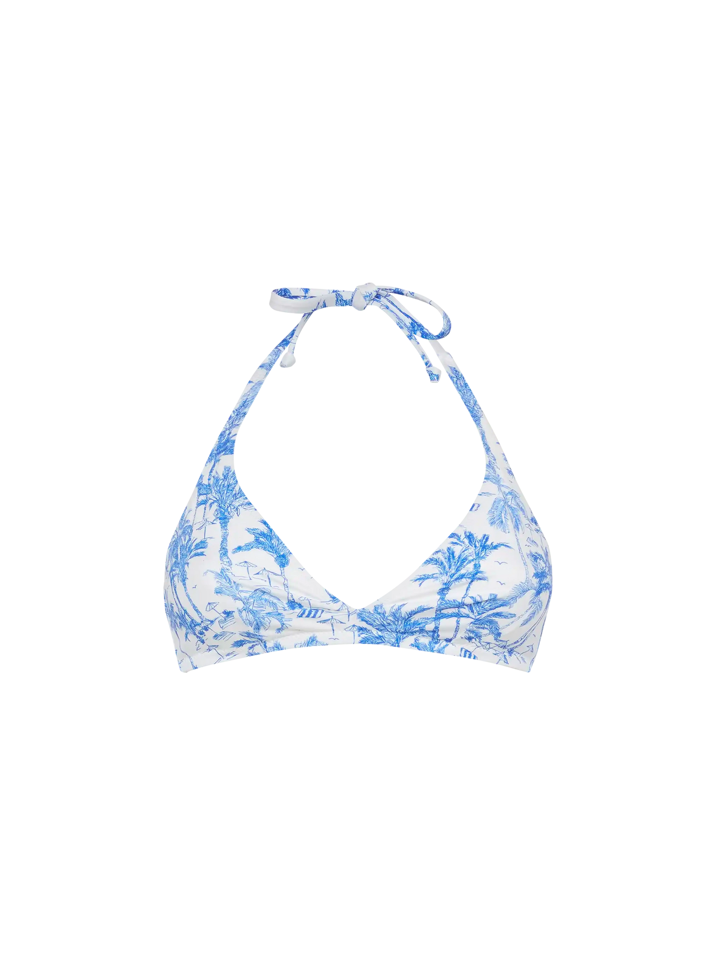 Gaia triangle bralette top with toile de jouy print - MC2 Saint Barth