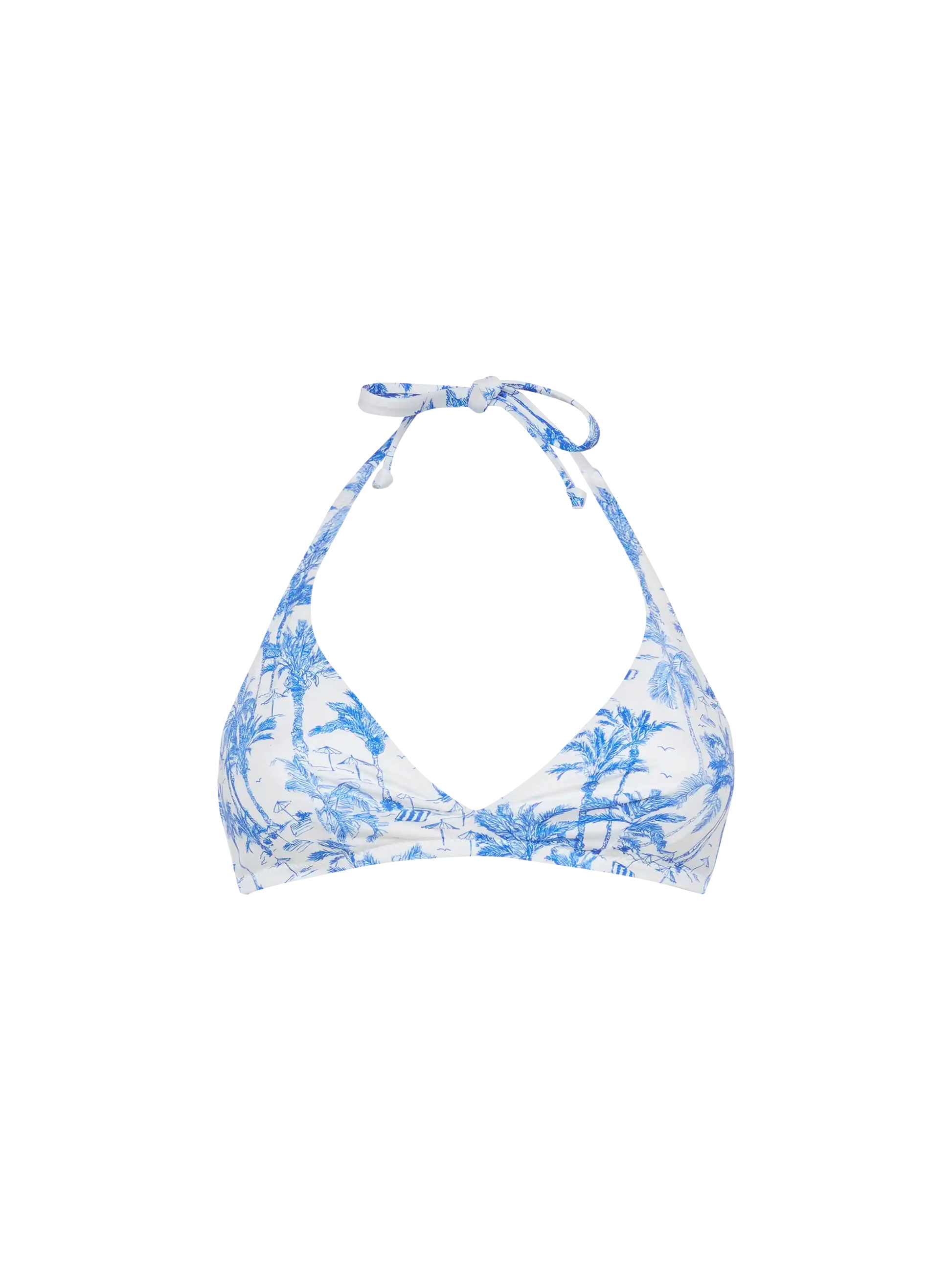 Gaia triangle bralette top with toile de jouy print - MC2 Saint Barth