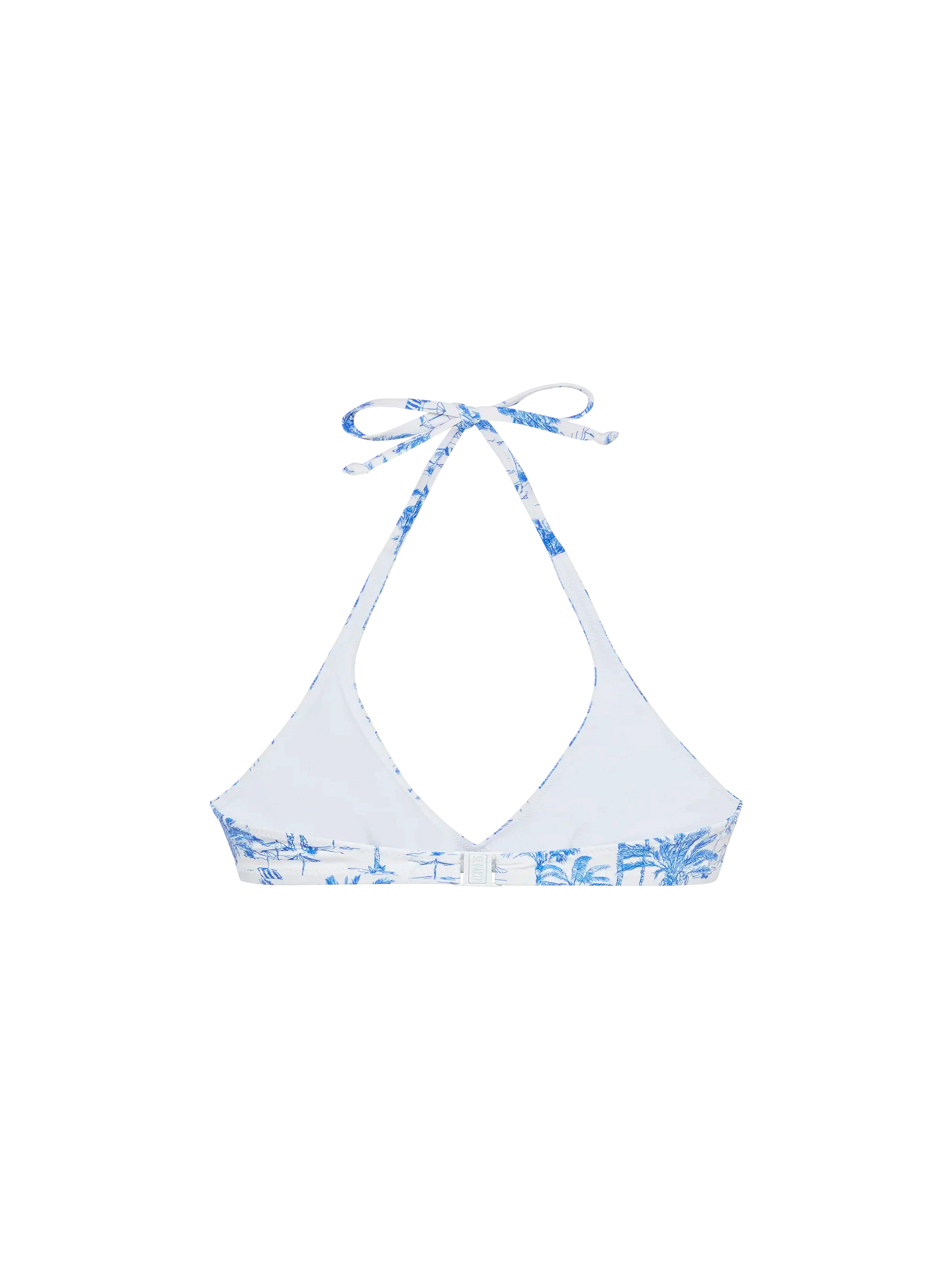 Gaia triangle bralette top with toile de jouy print - MC2 Saint Barth