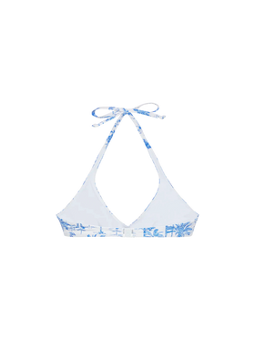 Gaia triangle bralette top with toile de jouy print - MC2 Saint Barth