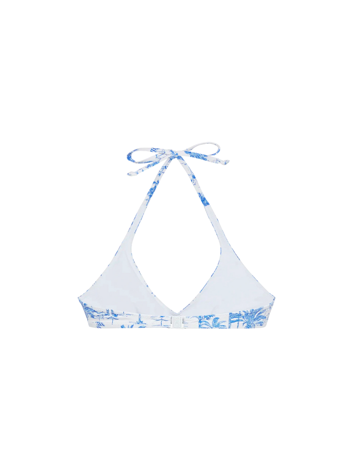 Gaia triangle bralette top with toile de jouy print - MC2 Saint Barth