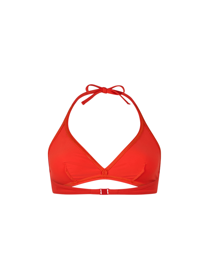 Woman triangle bralette orange top Gaia - MC2 Saint Barth