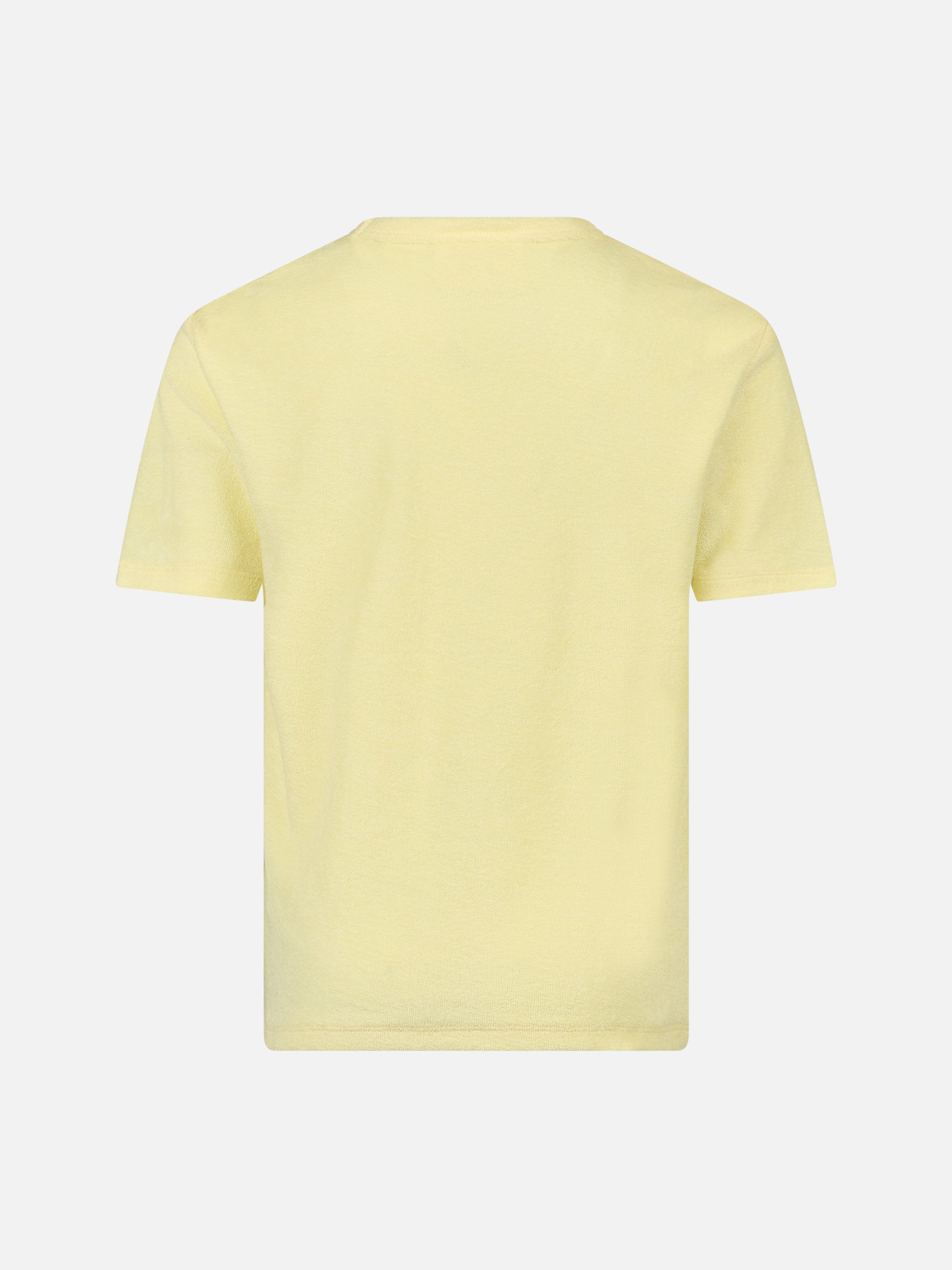 Boy pale yellow terry t-shirt Gary with St. Barth embroidery - MC2 Saint Barth