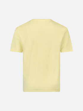 Boy pale yellow terry t-shirt Gary with St. Barth embroidery - MC2 Saint Barth