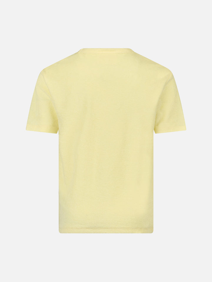 Boy pale yellow terry t-shirt Gary with St. Barth embroidery - MC2 Saint Barth