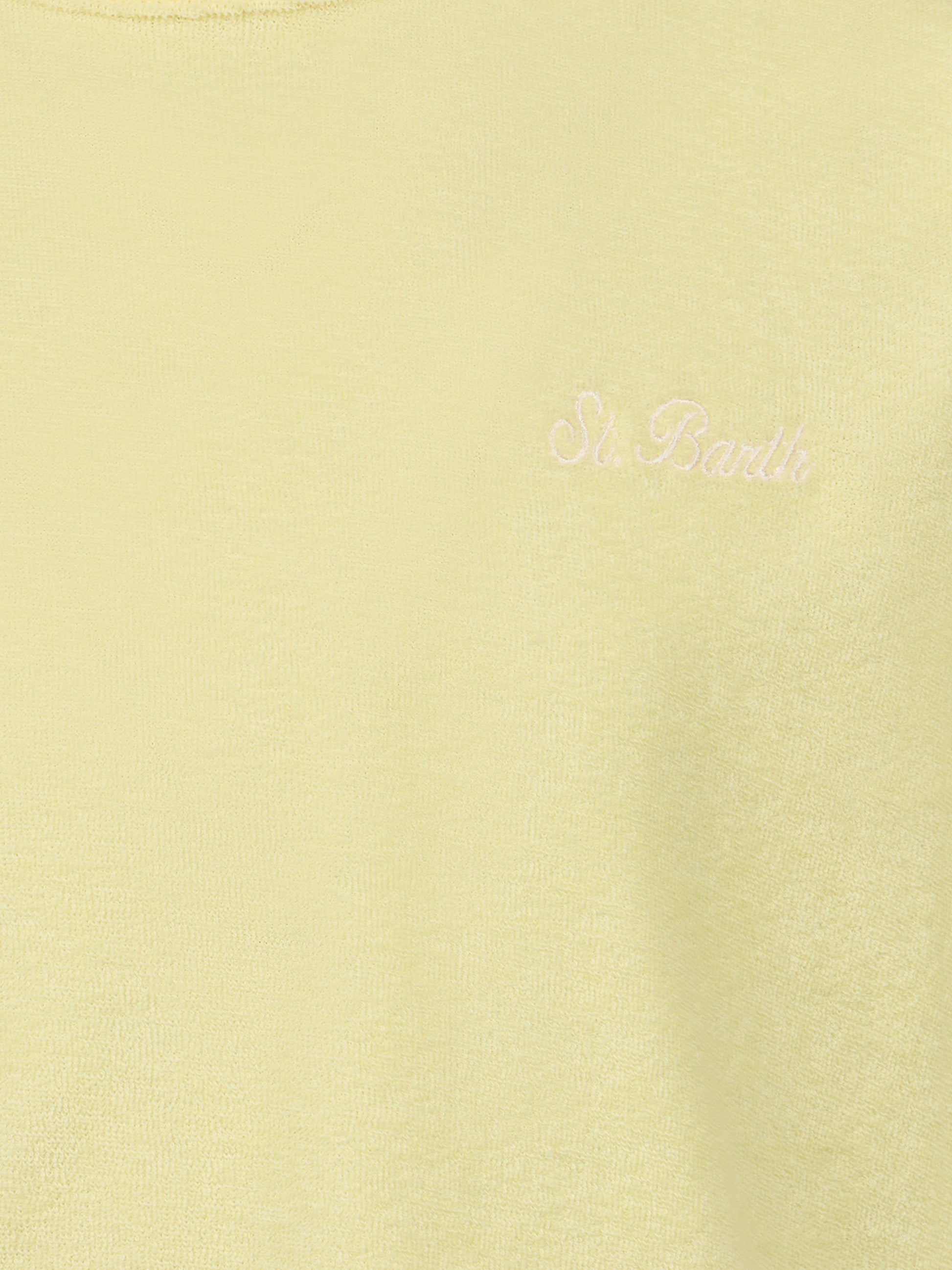 Boy pale yellow terry t-shirt Gary with St. Barth embroidery - MC2 Saint Barth