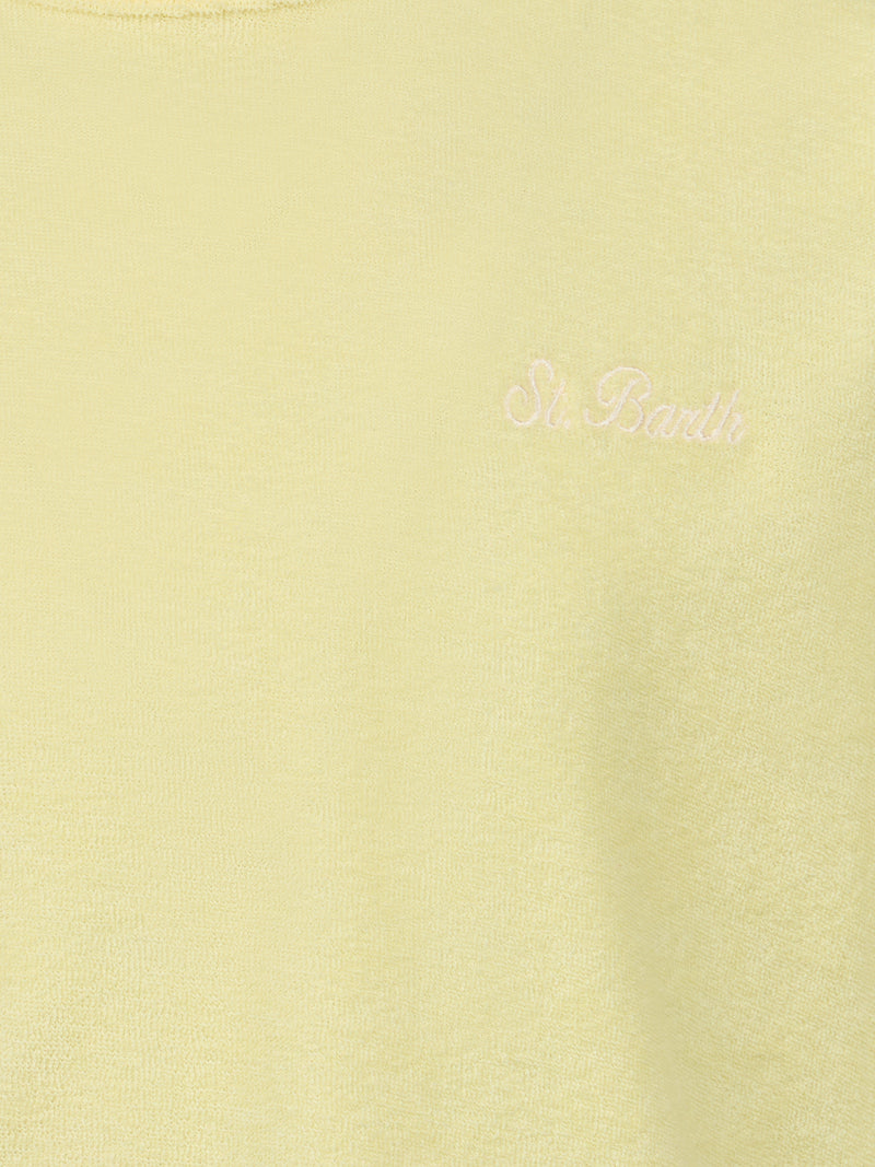 Boy pale yellow terry t-shirt Gary with St. Barth embroidery