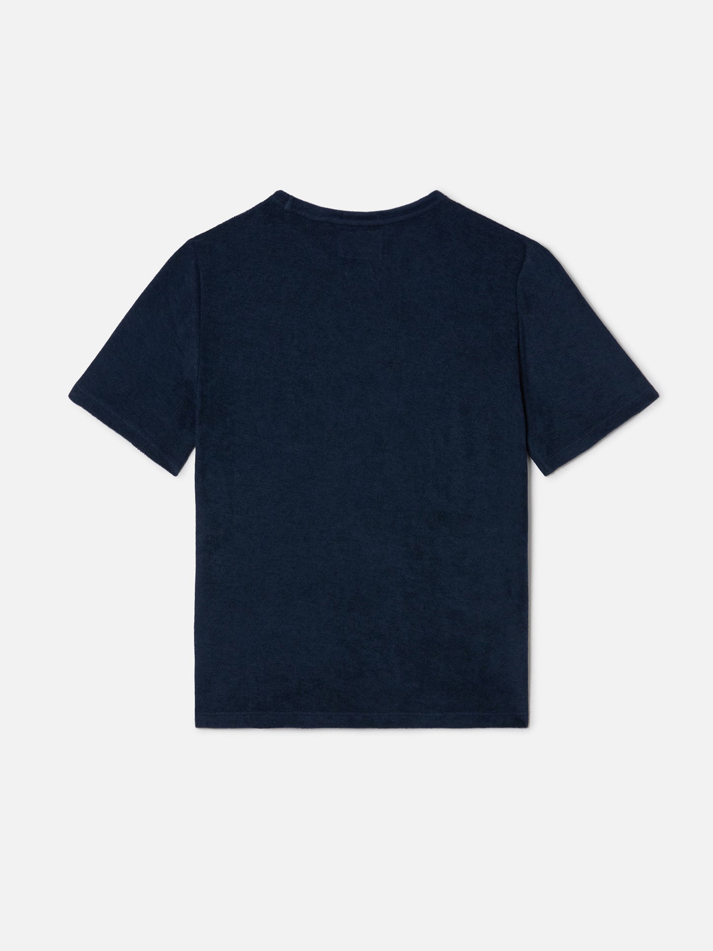 T-shirt Gary Jr in tessuto effetto spugna blu navy con logo ricamato