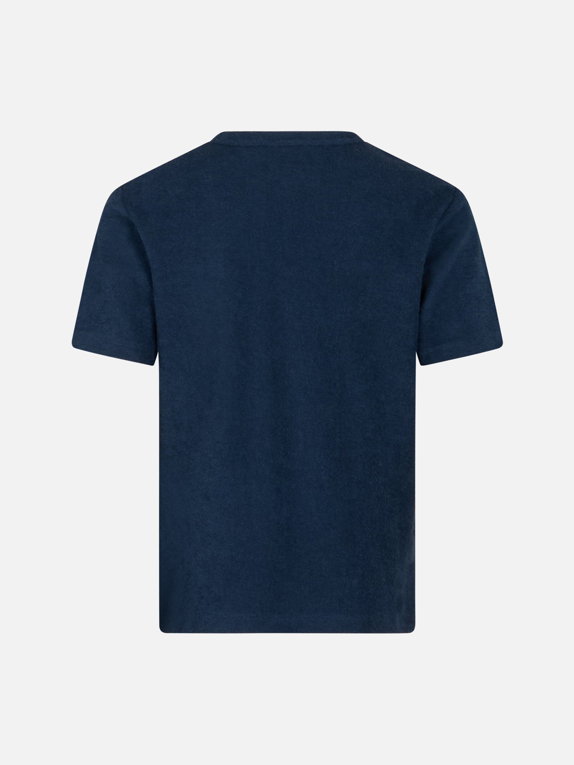 Boy navy blue terry t-shirt Gary with St. Barth embroidery - MC2 Saint Barth
