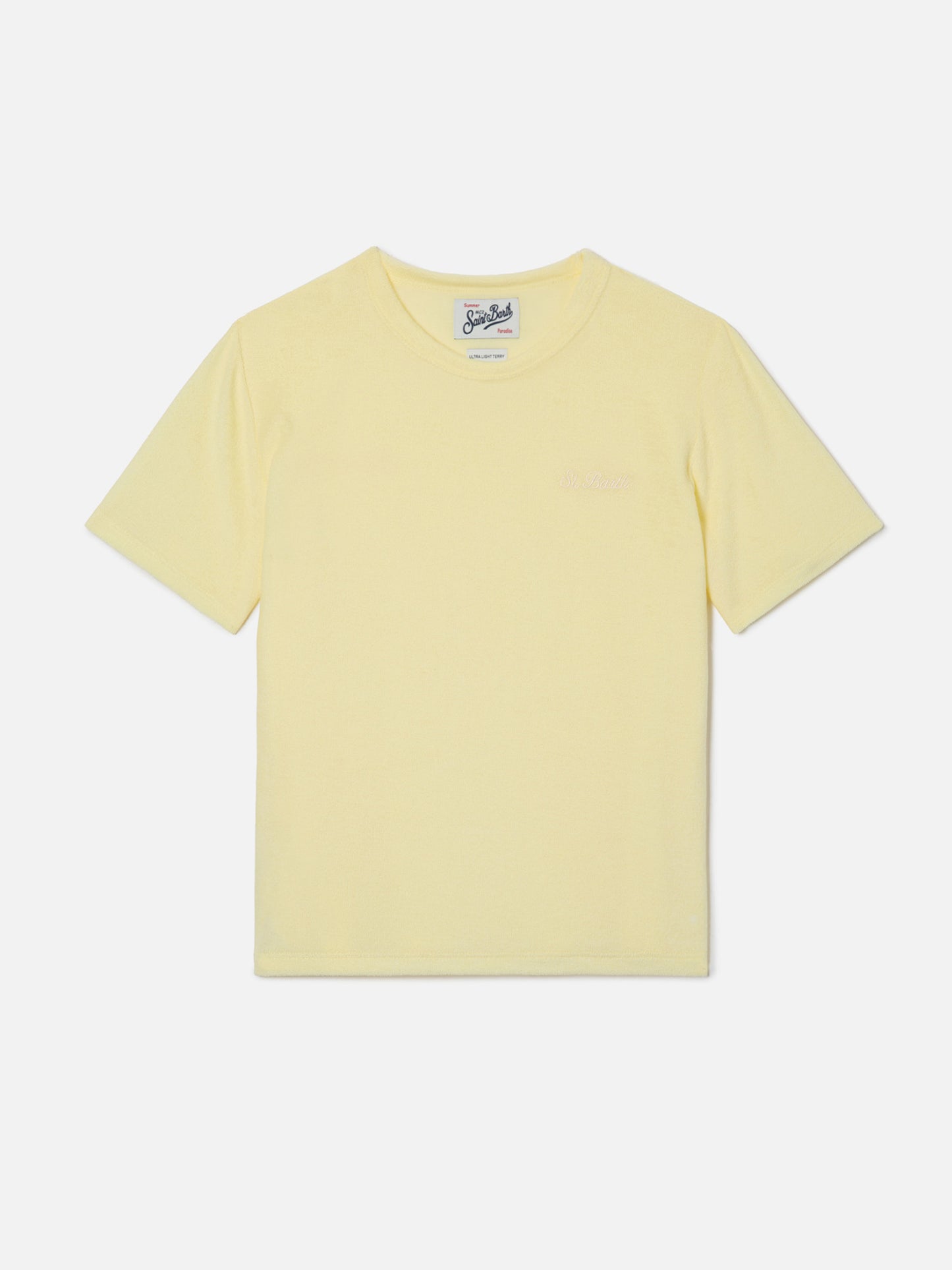 Yellow Gary Jr t-shirt in terry-effect fabric with embroidered logo