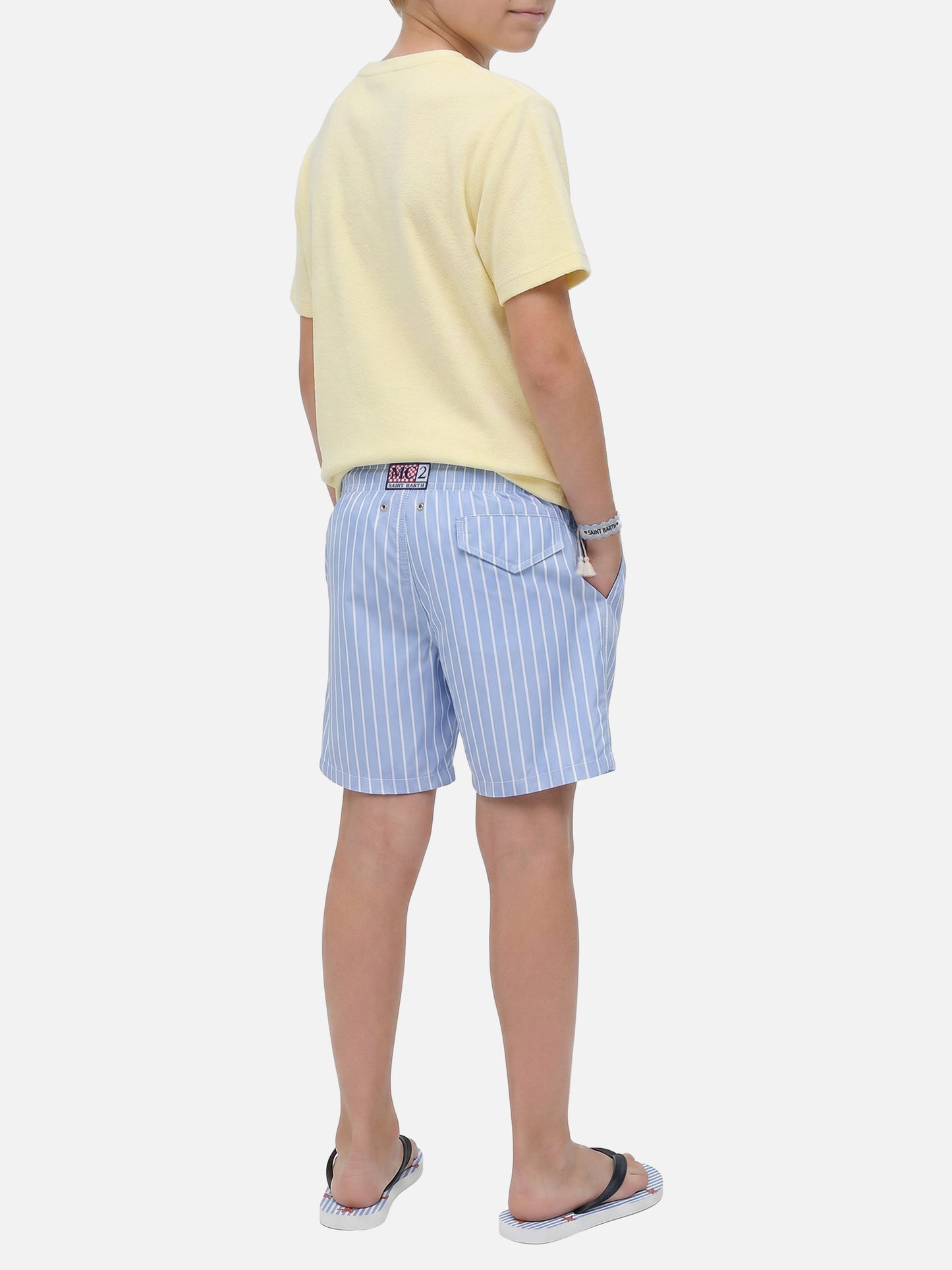T-shirt Gary Jr in tessuto effetto spugna giallo con logo ricamato