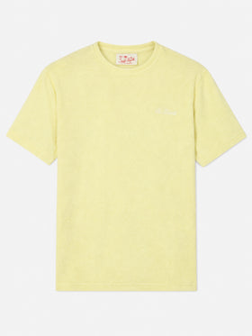 T-shirt Gary gialla in spugna con ricamo logo