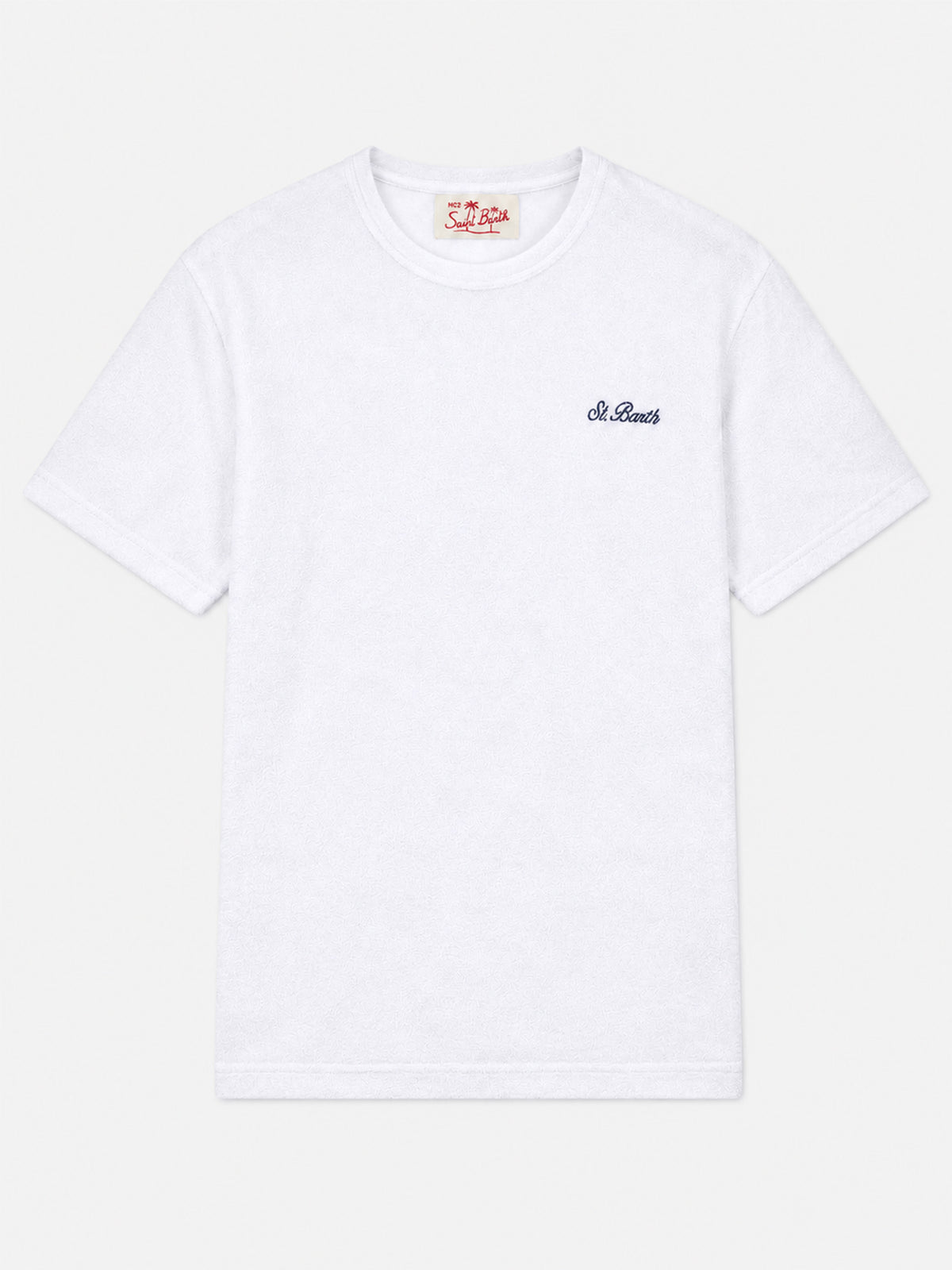 Camiseta de rizo blanca Gary con bordado St. Barth 
