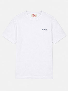Camiseta de rizo blanca Gary con bordado St. Barth 