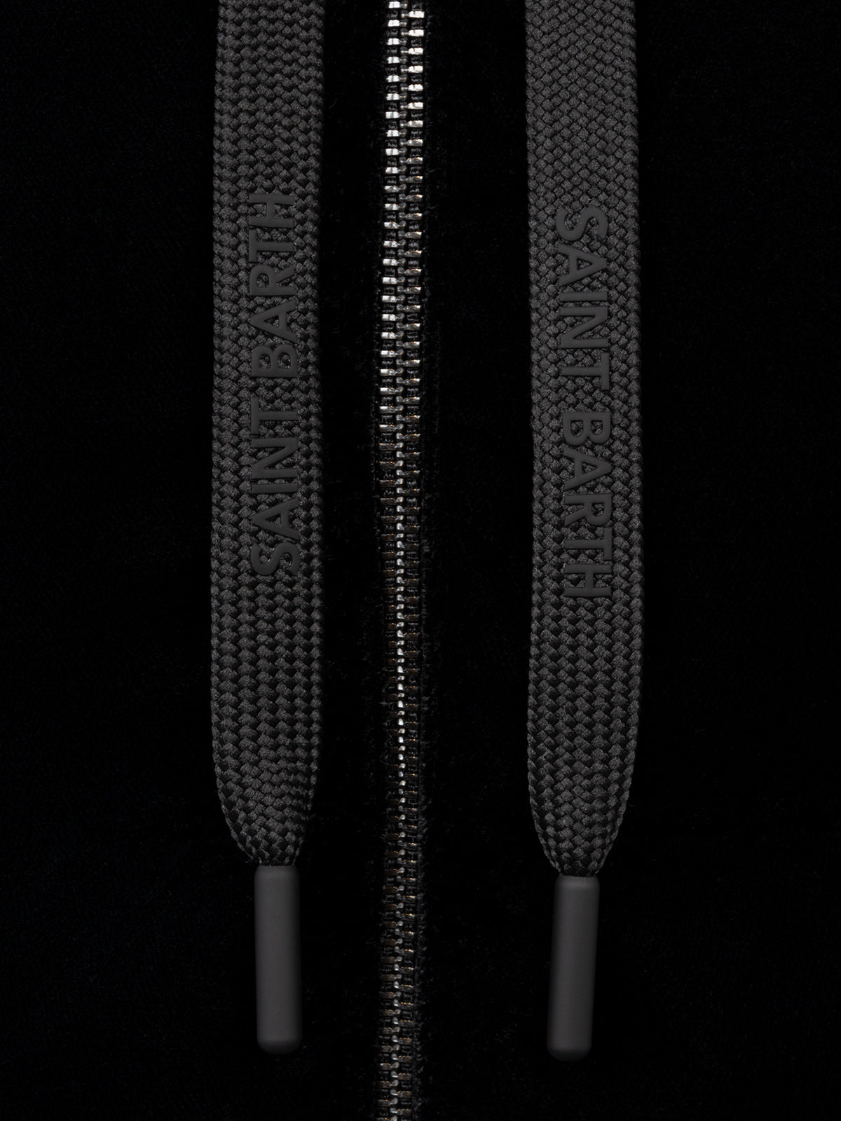 Woman black velvet hooded down padded jacket - MC2 Saint Barth