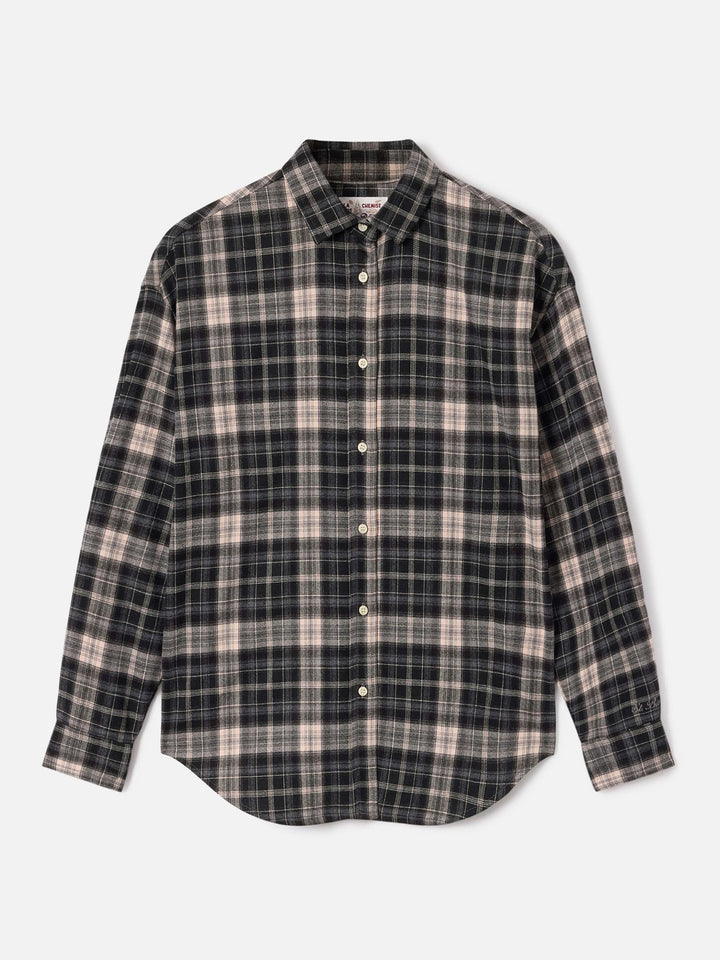 Camicia Gigy in flanella con motivo tartan e ricamo logo