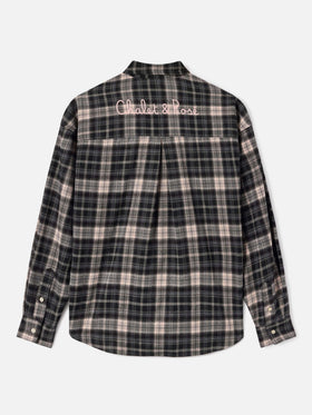 Chemise en flanelle Gigy à motif tartan avec broderie logo 