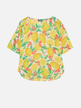 Ginza caftan with lemon print