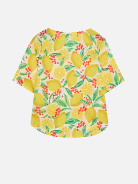 Ginza caftan with lemon print