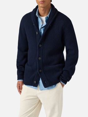 Navy blue pure-wool cardigan Glasgow