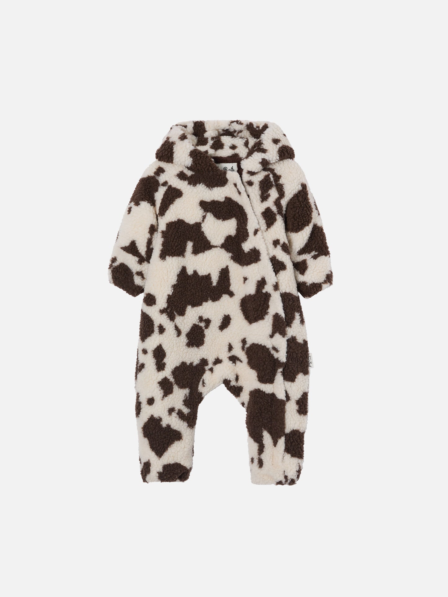 Glace Teddy padded snowsuit with teddy lining, cow print