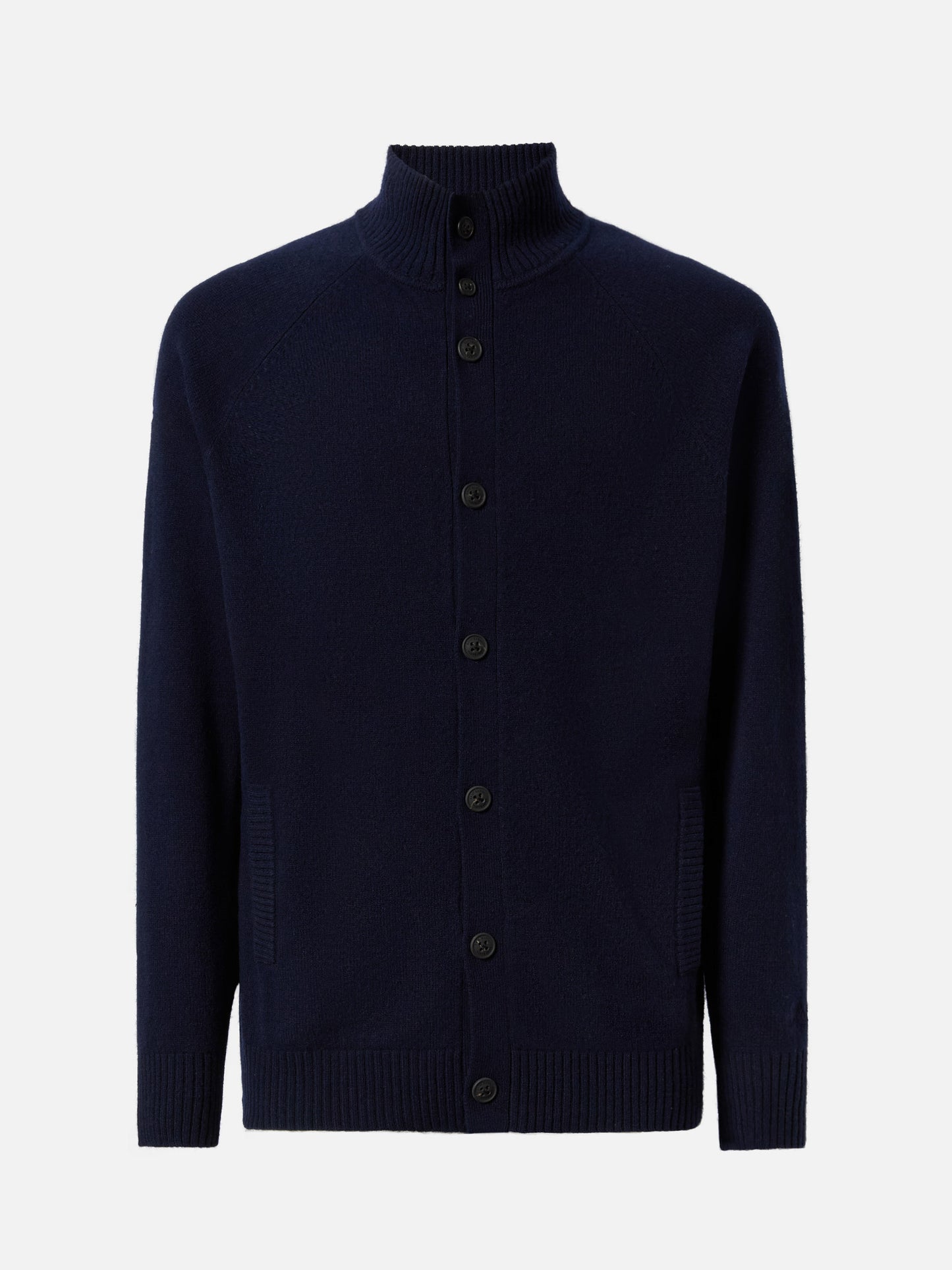 Marineblauer Cardigan Galway aus 100% Lammwolle