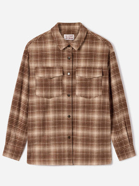 Cambry Flanell-Overshirt mit Tartanmuster und Logostickerei 