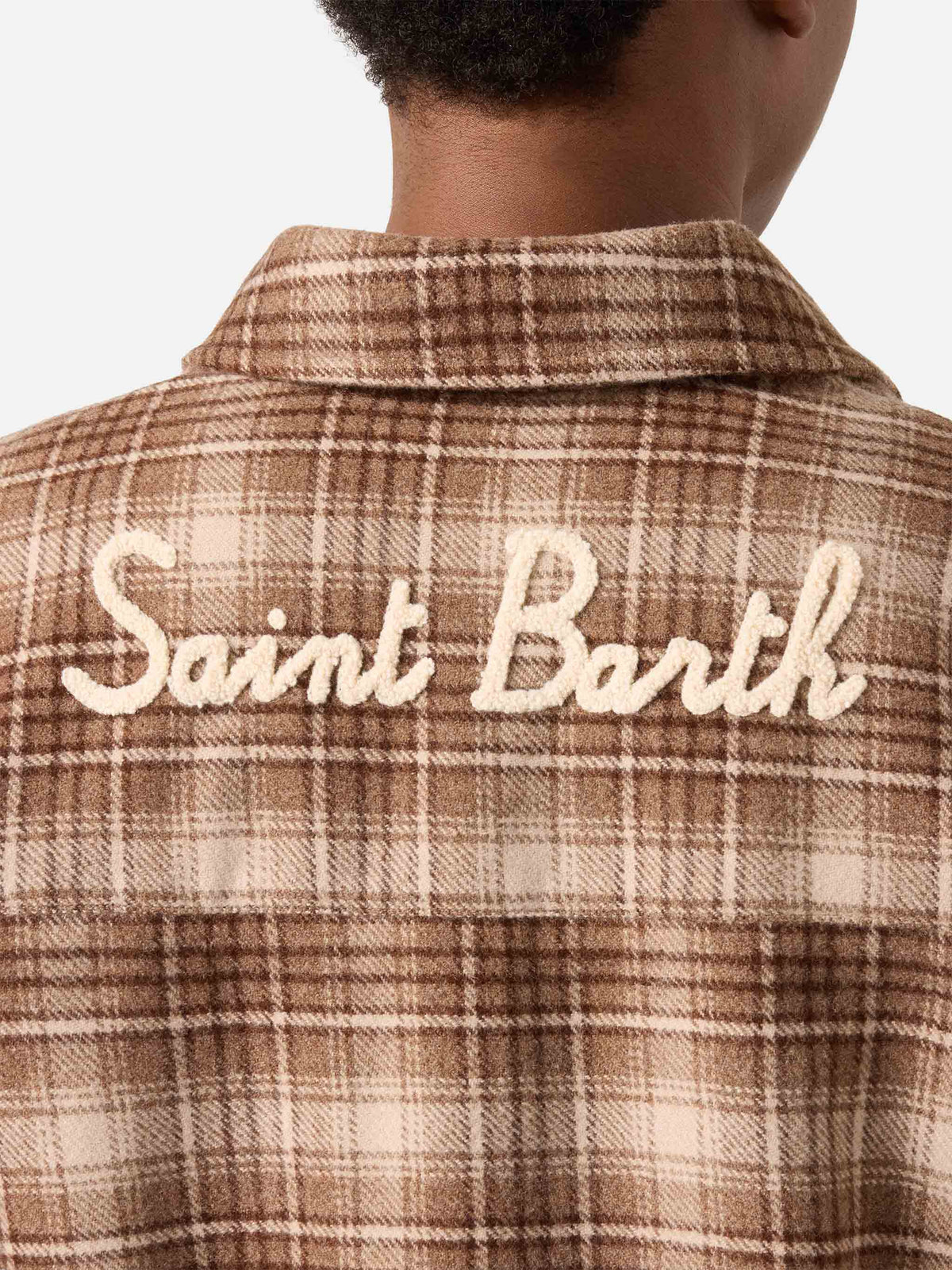 Sovracamicia in flanella Cambry con motivo tartan e ricamo logo
