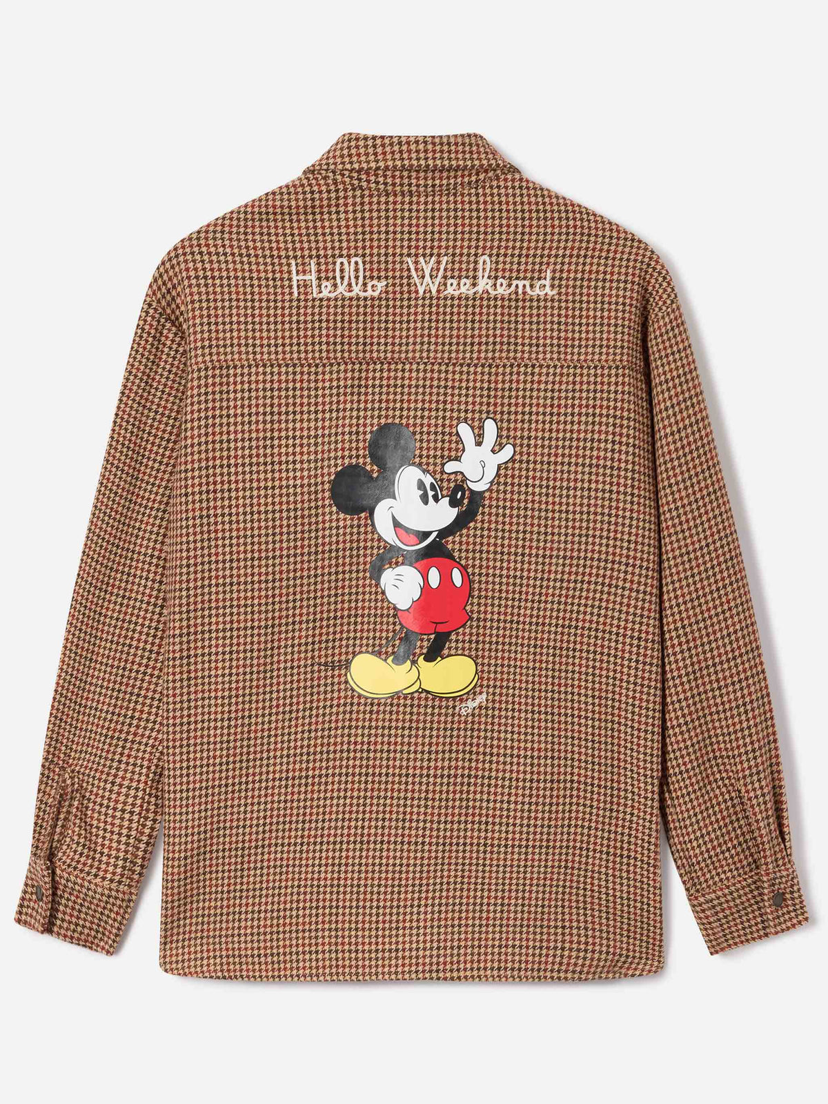 Sobrecamisa de franela en mezcla de lana Cambry con bordado de Mickey Mouse | Special edition 