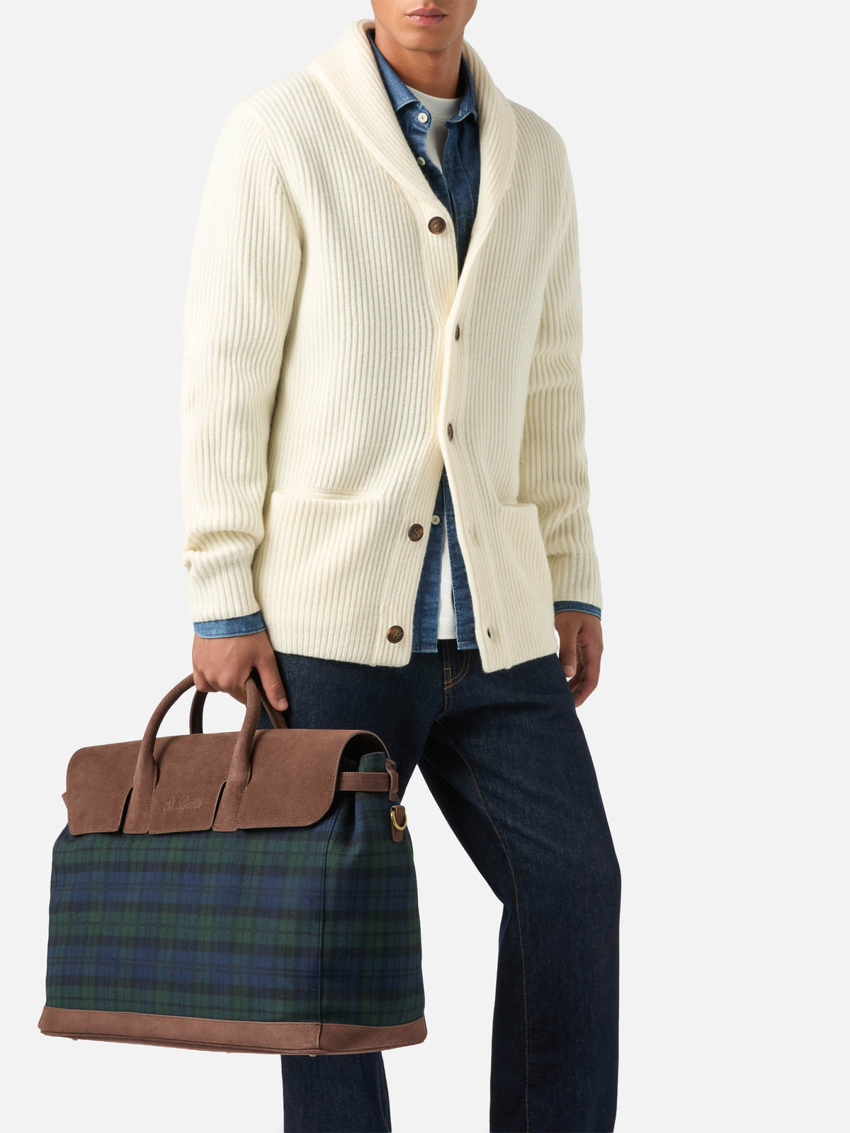 Gentleman travel bag with tartan print