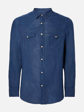 Man linen denim delave shirt Greg