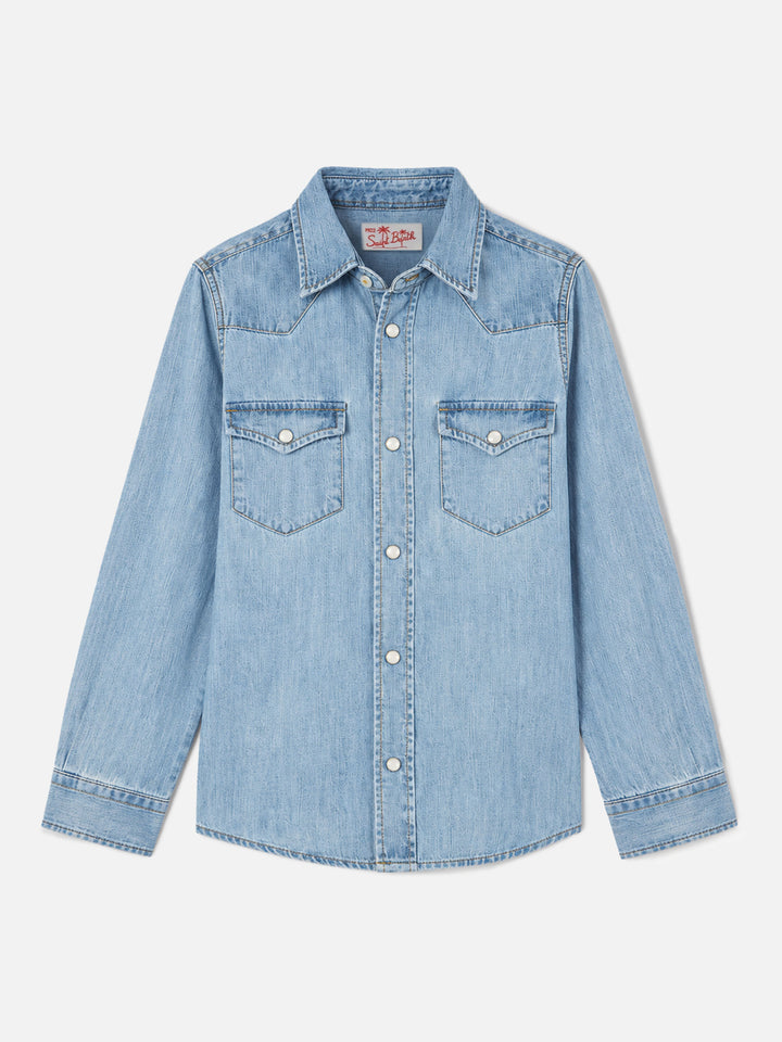 Jeanshemd aus Leinen für Jungen 