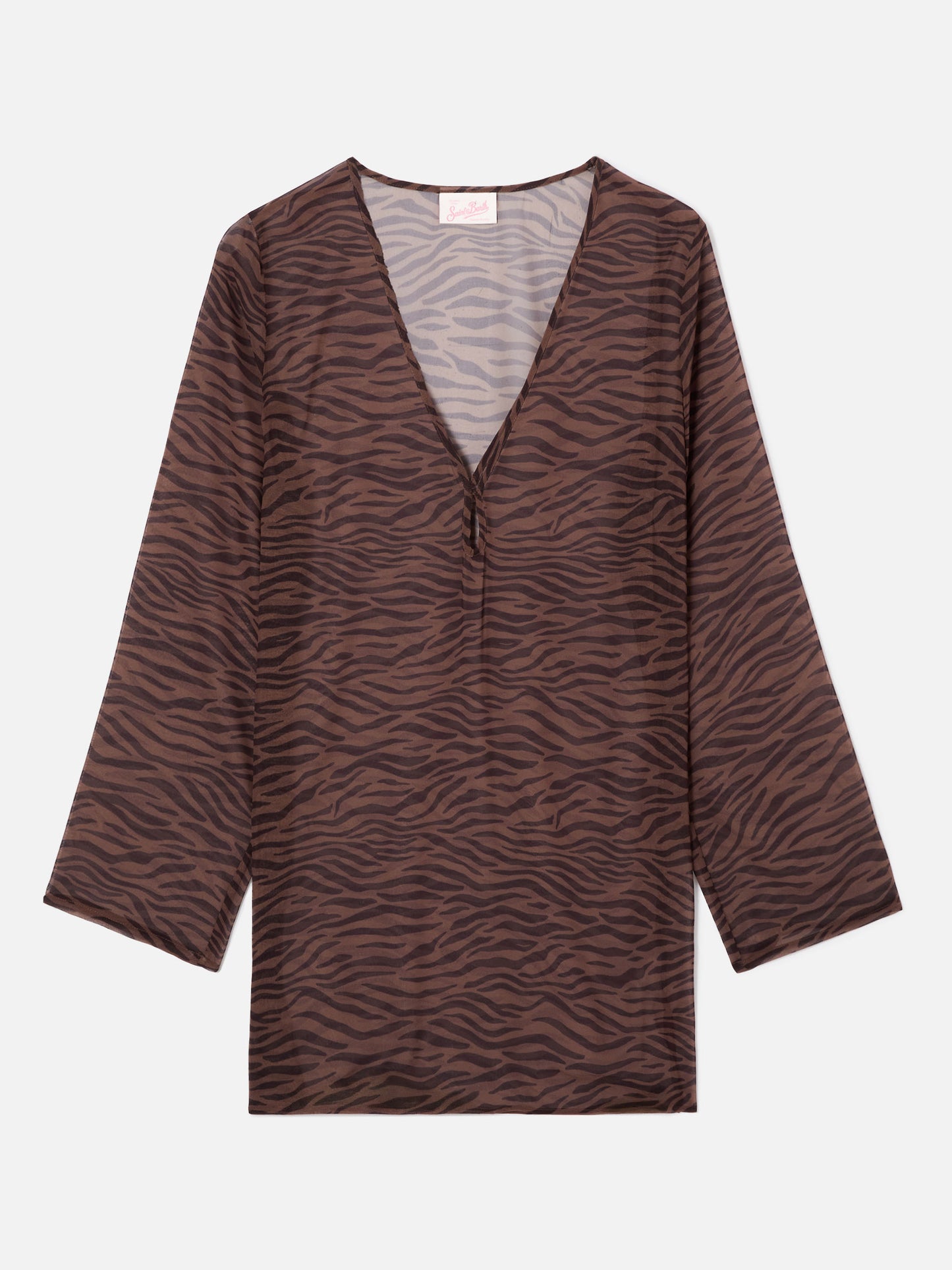 Abito corto Gretah in georgette con stampa animalier