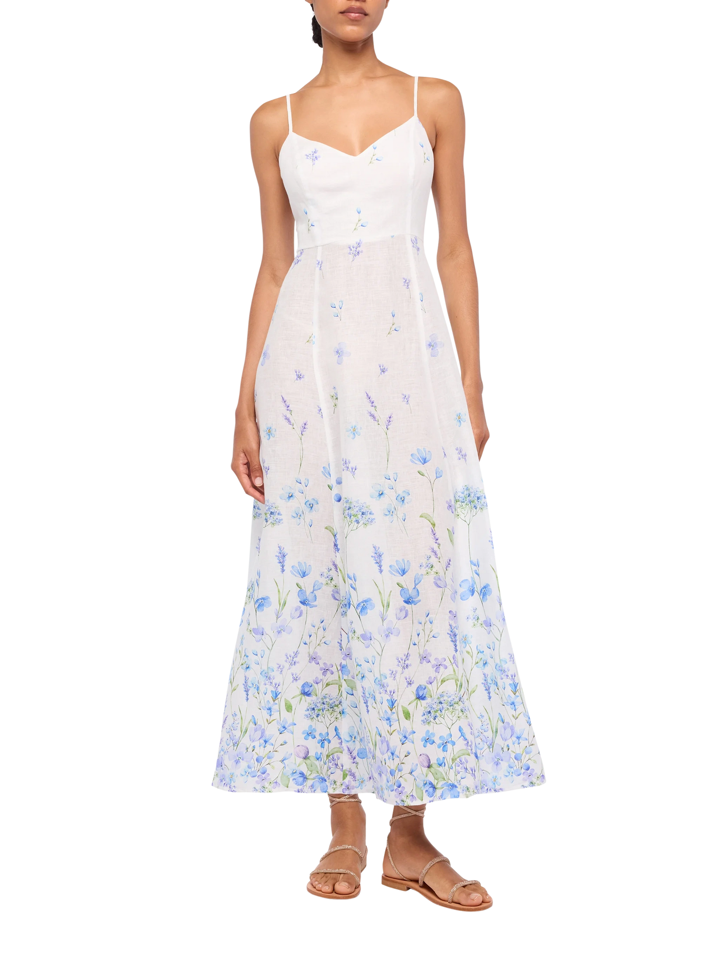 Guadalupe linen slip dresso with flower print - MC2 Saint Barth