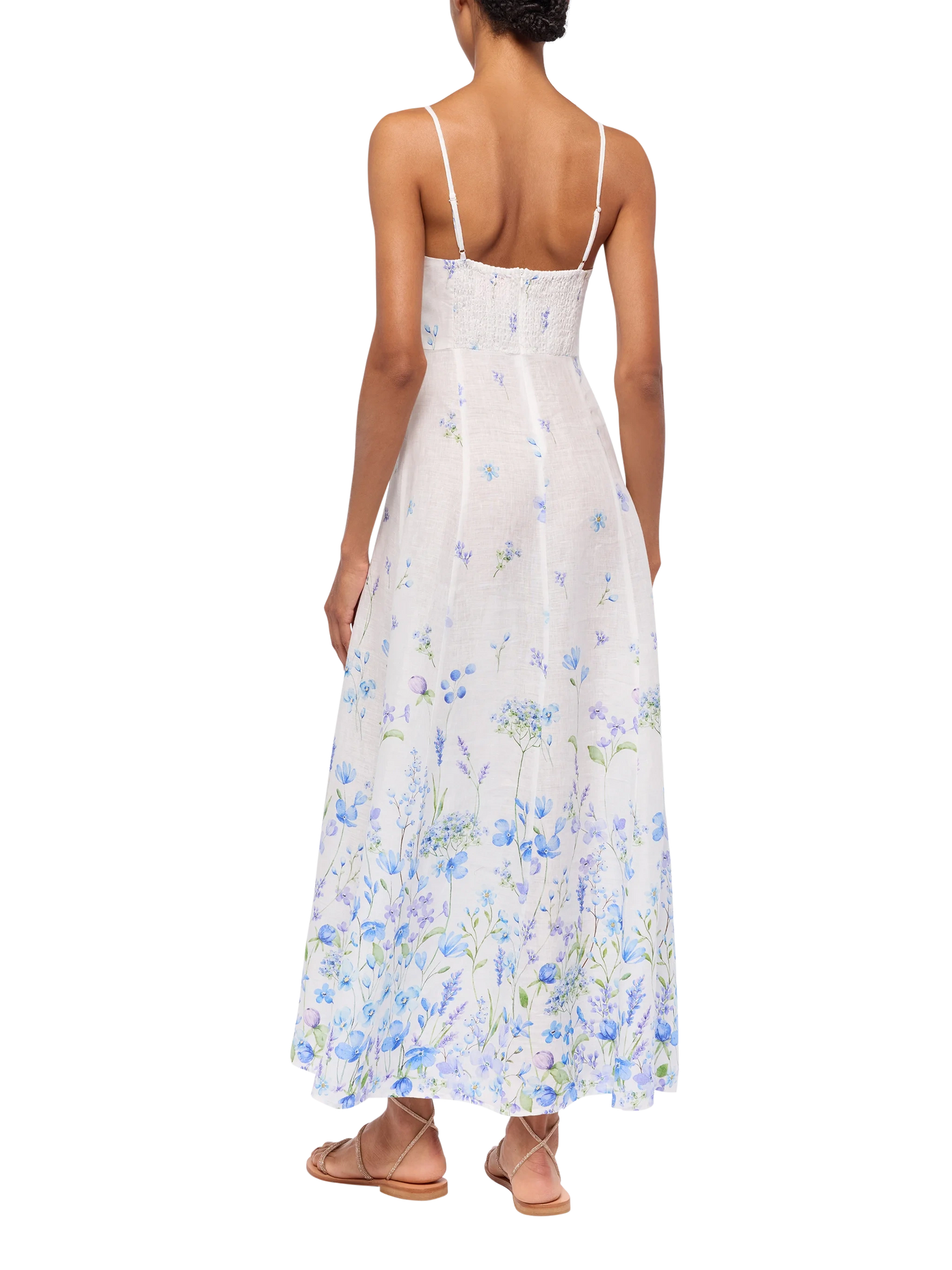 Guadalupe linen slip dresso with flower print - MC2 Saint Barth