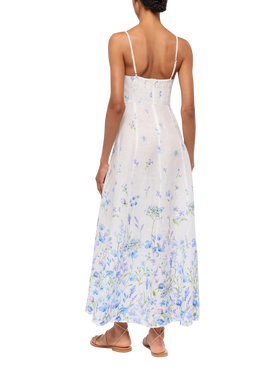 Guadalupe linen slip dresso with flower print - MC2 Saint Barth