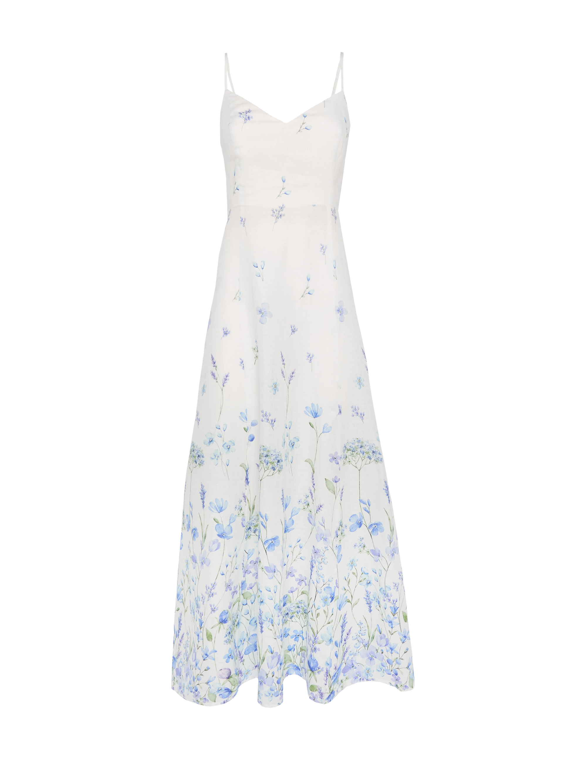 Guadalupe linen slip dresso with flower print - MC2 Saint Barth