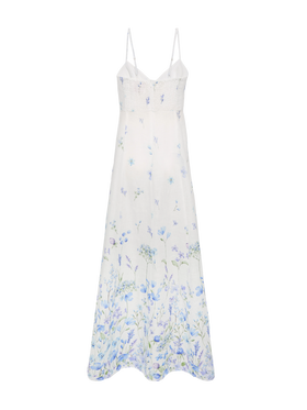 Guadalupe linen slip dresso with flower print - MC2 Saint Barth