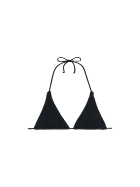 Woman black crinkle triangle top Guiana - MC2 Saint Barth