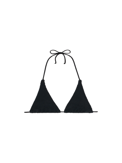 Woman black crinkle triangle top Guiana - MC2 Saint Barth