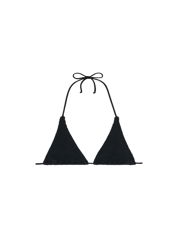 Woman black crinkle triangle top Guiana - MC2 Saint Barth