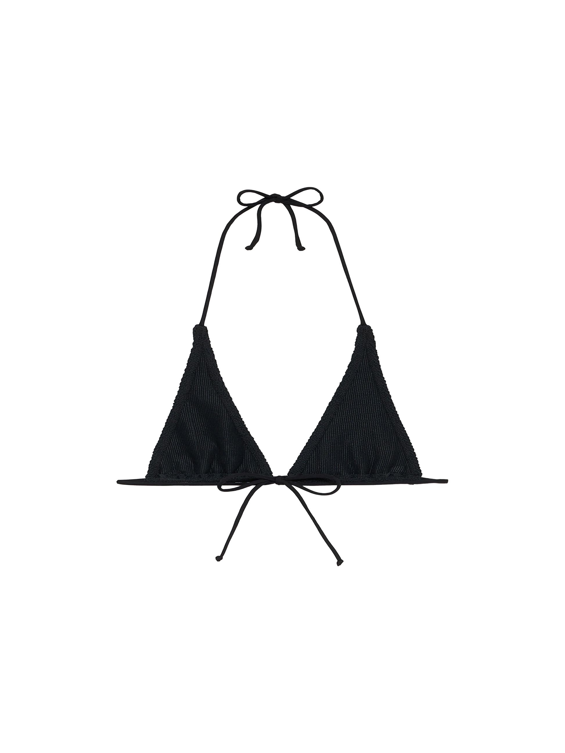 Woman black crinkle triangle top Guiana - MC2 Saint Barth