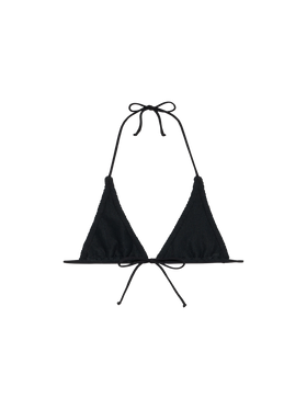 Woman black crinkle triangle top Guiana - MC2 Saint Barth