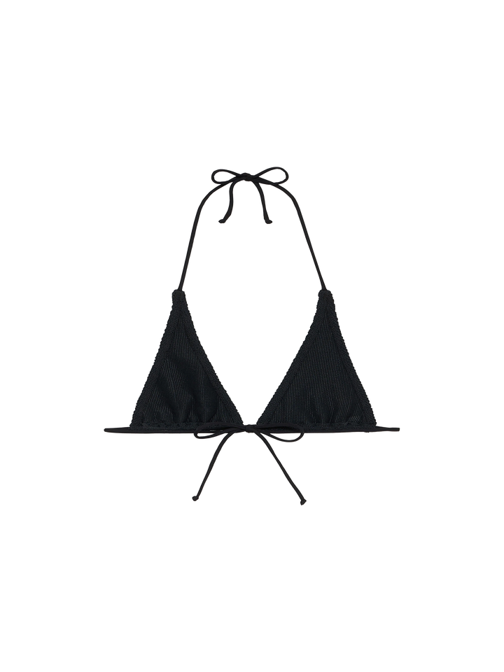 Woman black crinkle triangle top Guiana - MC2 Saint Barth